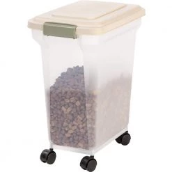 28 Qt. Airtight Pet Food Storage in Almond by IRIS -Kate and Laurel Shop almond iris storage bins 300642 44 1000
