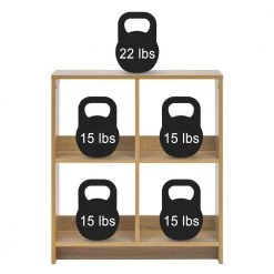 29.8 in. H x 27 in. W x 10 in. D Ash Brown Heavy-Duty Decorative 4 Cube Organizer by IRIS -Kate and Laurel Shop ash brown iris cube storage organizers 596359 fa 1000