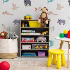 5-Tier Wood Multi-Purpose Organizer Shelf (11.63 in. W x 31.51 in. H x 23.14 in. D) by IRIS 15 5-Tier Wood Multi-Purpose Organizer Shelf (11.63 in. W x 31.51 in. H x 23.14 in. D) by IRIS -Kate and Laurel Shop ash gray iris freestanding shelving units 596987 fa 1000