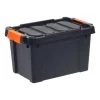20 Qt. Heavy Duty Plastic Storage Box in Black by IRIS 1 20 Qt. Heavy Duty Plastic Storage Box in Black by IRIS -Kate and Laurel Shop black black orange iris storage bins 500214 64 1000