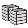 4- Drawer Desktop Storage Unit (Pack of 2) by IRIS -Kate and Laurel Shop black clear iris desk organizers accessories 587019 64 1000
