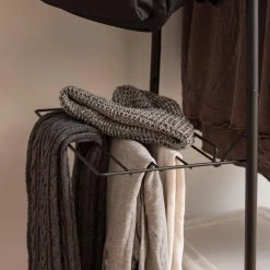 Black Metal Clothes Rack 35.24 in. W x 596 in. H by IRIS -Kate and Laurel Shop black iris clothes racks 586003 4f 1000