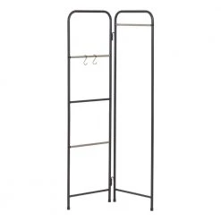 Free-Standing Metal Clothes Organizer, Foldable, Metal Garment Rack, Black, 26.38 in. L x 13.78 in. W x 59.06 in. H by IRIS
