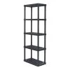 Plastic Rack Shelf with 5-Medium Shelves, Black by IRIS 1 Plastic Rack Shelf with 5-Medium Shelves, Black by IRIS -Kate and Laurel Shop black iris freestanding shelving units 510005 64 1000