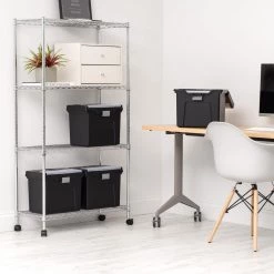 24 Qt. Portable Letter Size File Storage Box in Black by IRIS -Kate and Laurel Shop black iris storage bins 110977 44 1000