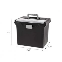 24 Qt. Portable Letter Size File Storage Box in Black by IRIS -Kate and Laurel Shop black iris storage bins 110977 fa 1000