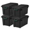 82 Qt. Remington WEATHERTIGHT Store-It-All Storage Bin in Black (4-Pack) by IRIS -Kate and Laurel Shop black iris storage bins 296005 64 1000