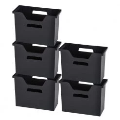 Desktop File Box Medium in Black (5-Pack) by IRIS