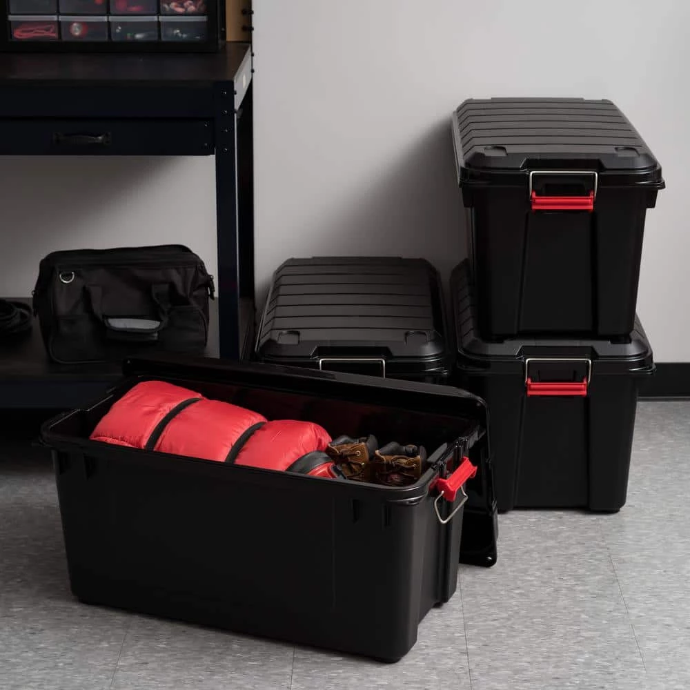 82 Qt. WeatherPro Store-It-All Storage Bin in Black (4-Pack) by IRIS 8 82 Qt. WeatherPro Store-It-All Storage Bin in Black (4-Pack) by IRIS - Image 6