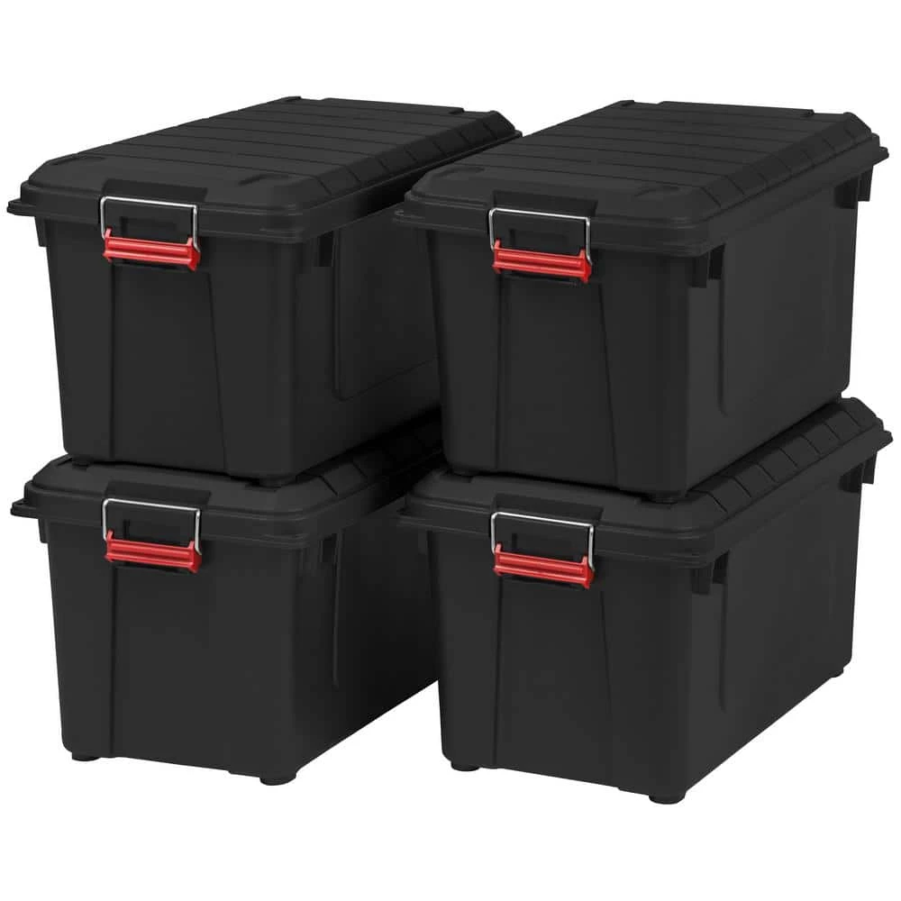 82 Qt. WeatherPro Store-It-All Storage Bin in Black (4-Pack) by IRIS 3 82 Qt. WeatherPro Store-It-All Storage Bin in Black (4-Pack) by IRIS