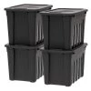 20 Gal. Utility Storage Bin in Black (4-Pack) by IRIS