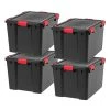 74 Qt. WeatherPro Heavy Duty Tote in Black (4-Pack) by IRIS 1 74 Qt. WeatherPro Heavy Duty Tote in Black (4-Pack) by IRIS -Kate and Laurel Shop black iris storage bins 588781 64 1000
