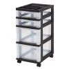 4 Drawer Rolling Storage Cart in Black by IRIS