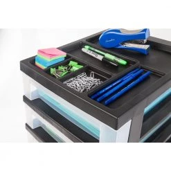 108 qt. 10-Drawer Storage Bin in Black by IRIS -Kate and Laurel Shop black iris storage drawers 116900 1f 1000