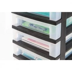 108 qt. 10-Drawer Storage Bin in Black by IRIS -Kate and Laurel Shop black iris storage drawers 116900 4f 1000