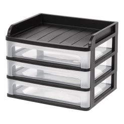 14.25 in. x 11.25 in. Black Medium Desktop Drawer System by IRIS