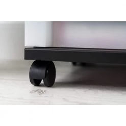 14.25 in. L x 12.05 in. W x 33.56 in. H Medium 4-Drawer Cart with Organizer Top in Black and Pearl by IRIS -Kate and Laurel Shop black iris storage drawers 585002 fa 1000