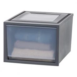 10-qt Black Deep Box Chest Drawer, Single drawer, 15.75 in. W x 11.75 in. H by IRIS -Kate and Laurel Shop black iris utility carts 500113 44 1000