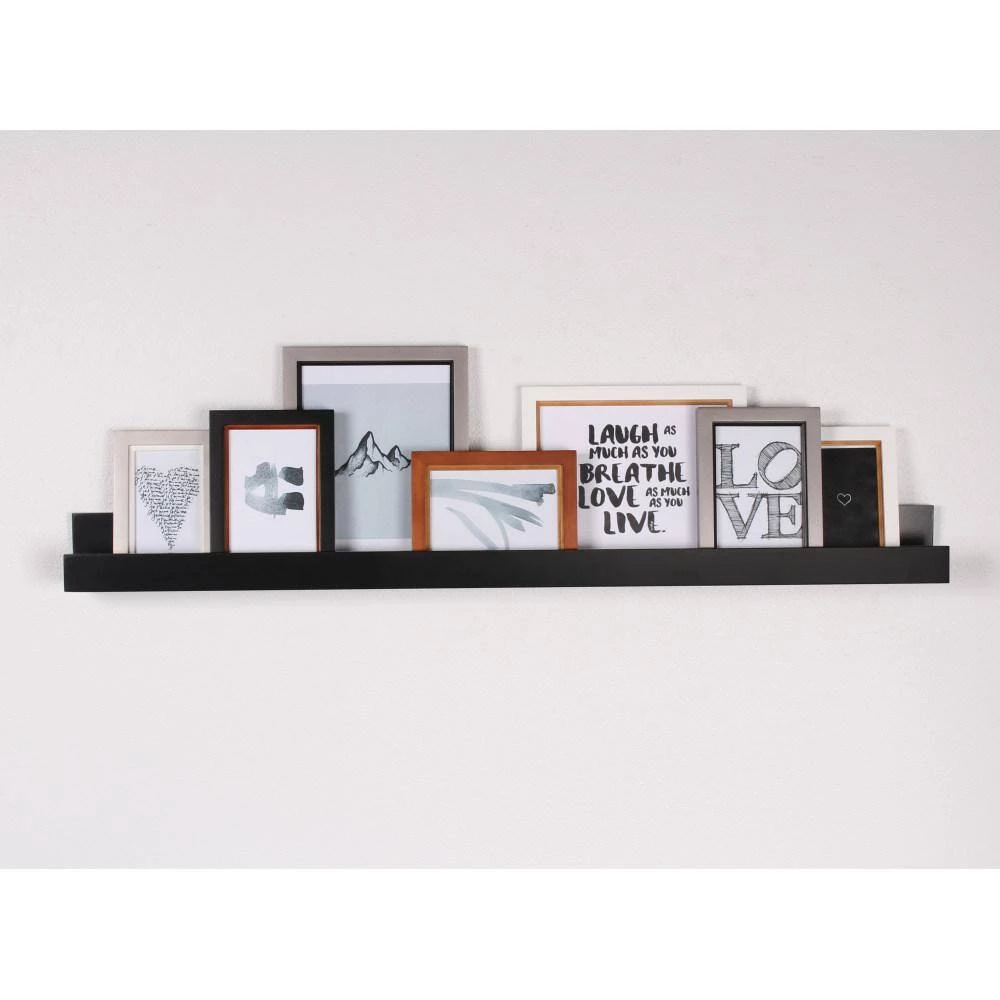 Levie 3 in. x 42 in. x 4 in. Black MDF Decorative Wall Shelf by Kate and Laurel 6 Levie 3 in. x 42 in. x 4 in. Black MDF Decorative Wall Shelf by Kate and Laurel - Image 4