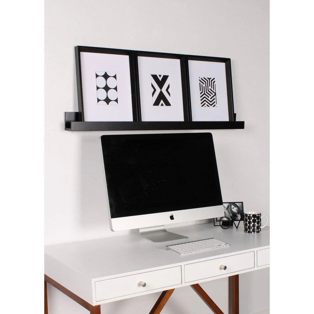 Levie 3 in. x 42 in. x 4 in. Black MDF Decorative Wall Shelf by Kate and Laurel 9 Levie 3 in. x 42 in. x 4 in. Black MDF Decorative Wall Shelf by Kate and Laurel - Image 7