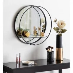Kei 19 in. x 19 in. x 5 in. Black Decorative Wall Shelf by Kate and Laurel -Kate and Laurel Shop black kate and laurel decorative shelving 216023 31 1000