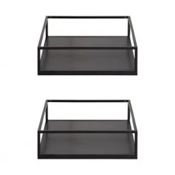 Lintz 12 in. x 4 in. x 12 in. Black Decorative Wall Shelf by Kate and Laurel -Kate and Laurel Shop black kate and laurel decorative shelving 216914 4f 1000