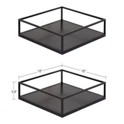 Lintz 12 in. x 4 in. x 12 in. Black Decorative Wall Shelf by Kate and Laurel -Kate and Laurel Shop black kate and laurel decorative shelving 216914 c3 1000