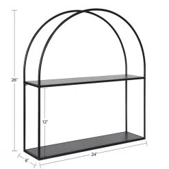 Monroe 6 in. x 24 in. x 26 in. Black Metal Floating Decorative Wall Shelf Without Brackets by Kate and Laurel 10 Monroe 6 in. x 24 in. x 26 in. Black Metal Floating Decorative Wall Shelf Without Brackets by Kate and Laurel -Kate and Laurel Shop black kate and laurel decorative shelving 218172 c3 1000