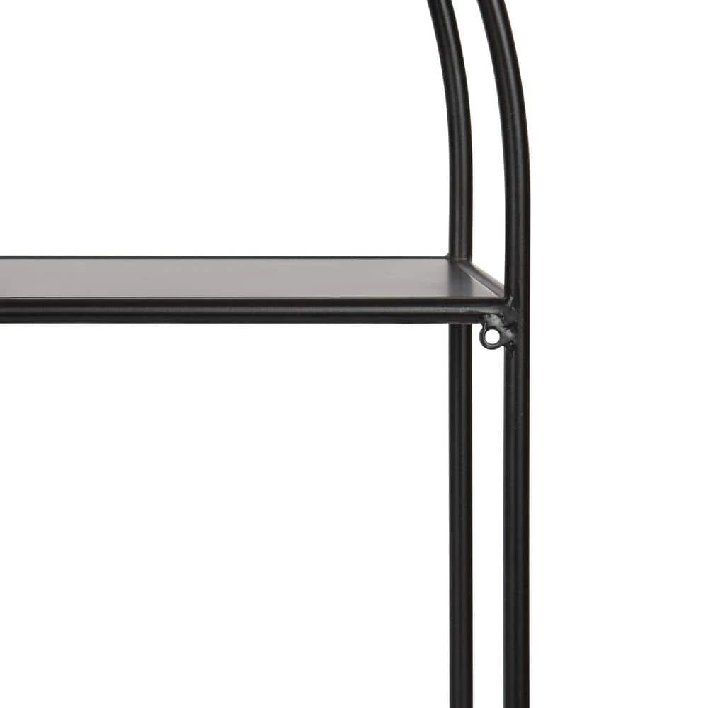 Monroe 6 in. x 24 in. x 26 in. Black Metal Floating Decorative Wall Shelf Without Brackets by Kate and Laurel 4 Monroe 6 in. x 24 in. x 26 in. Black Metal Floating Decorative Wall Shelf Without Brackets by Kate and Laurel - Image 2