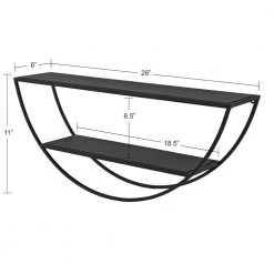 Tancill 6 in. x 26 in. x 11 in. Black Metal Floating Decorative Wall Shelf Without Brackets by Kate and Laurel -Kate and Laurel Shop black kate and laurel decorative shelving 219327 c3 1000