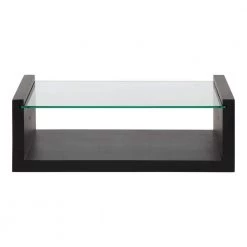 Holt 10 in. x 18 in. x 6 in. Black Poplar Wood Floating Decorative Wall Shelf with Brackets by Kate and Laurel -Kate and Laurel Shop black kate and laurel decorative shelving 219670 4f 1000