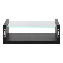 Holt 10 in. x 18 in. x 6 in. Black Poplar Wood Floating Decorative Wall Shelf with Brackets by Kate and Laurel -Kate and Laurel Shop black kate and laurel decorative shelving 219670 77 1000