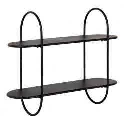 Bekx 8 in. x 24 in. x 20 in. Black Metal Floating Decorative Wall Shelf Without Cubbies by Kate and Laurel
