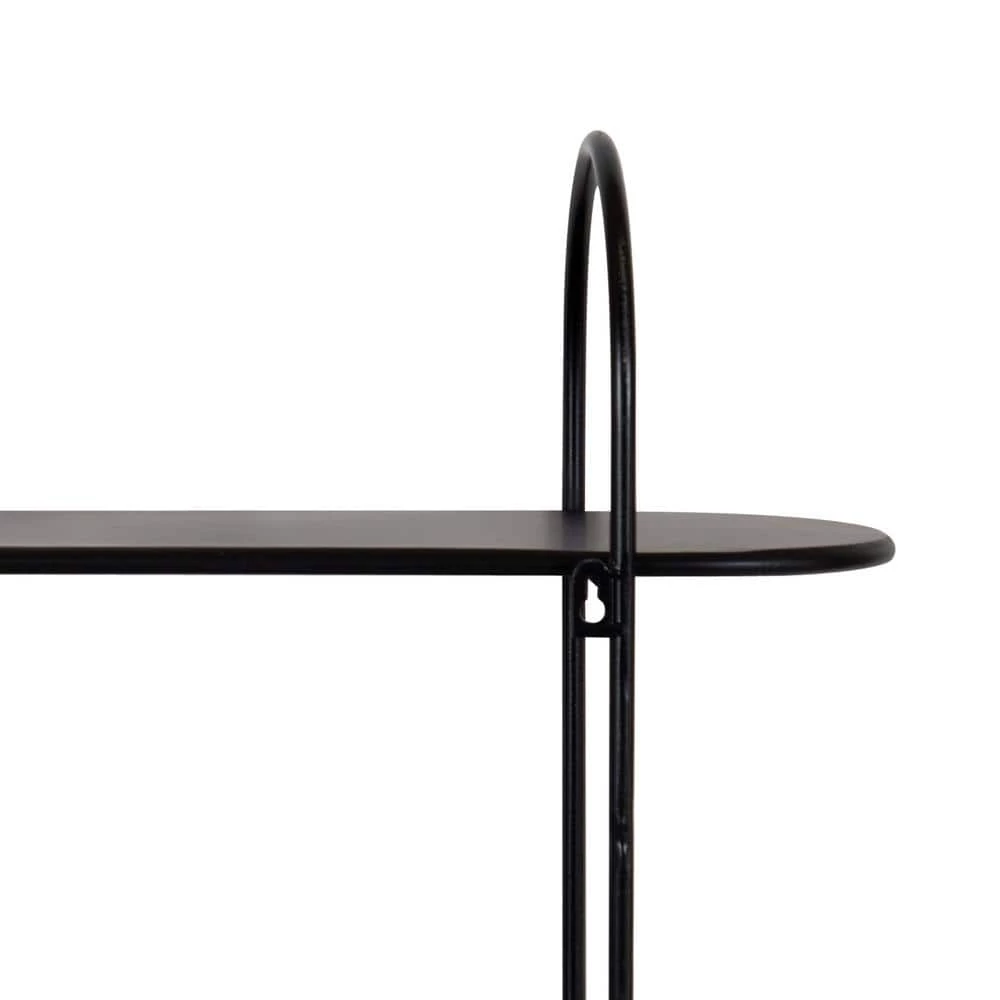 Bekx 8 in. x 24 in. x 20 in. Black Metal Floating Decorative Wall Shelf Without Cubbies by Kate and Laurel 4 Bekx 8 in. x 24 in. x 20 in. Black Metal Floating Decorative Wall Shelf Without Cubbies by Kate and Laurel - Image 2