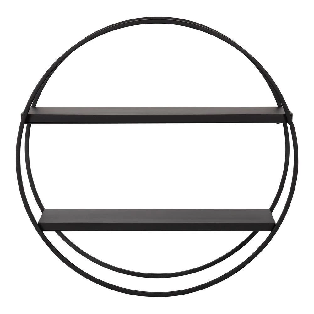 Sequoia 7 in. x 24 in. x 24 in. Black MDF Floating Decorative Wall Shelf Without Cubbies With Brackets by Kate and Laurel 7 Sequoia 7 in. x 24 in. x 24 in. Black MDF Floating Decorative Wall Shelf Without Cubbies With Brackets by Kate and Laurel - Image 5