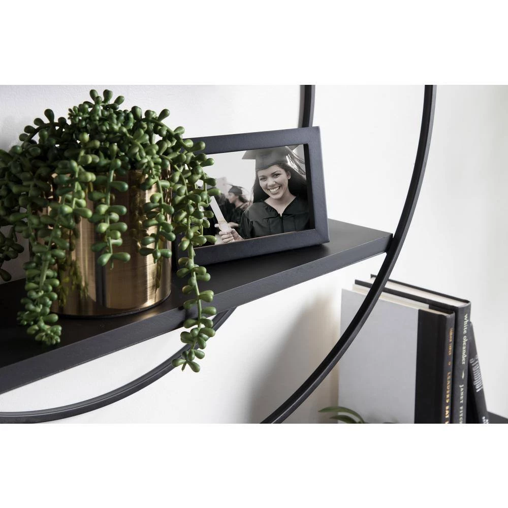 Sequoia 7 in. x 24 in. x 24 in. Black MDF Floating Decorative Wall Shelf Without Cubbies With Brackets by Kate and Laurel 9 Sequoia 7 in. x 24 in. x 24 in. Black MDF Floating Decorative Wall Shelf Without Cubbies With Brackets by Kate and Laurel - Image 7