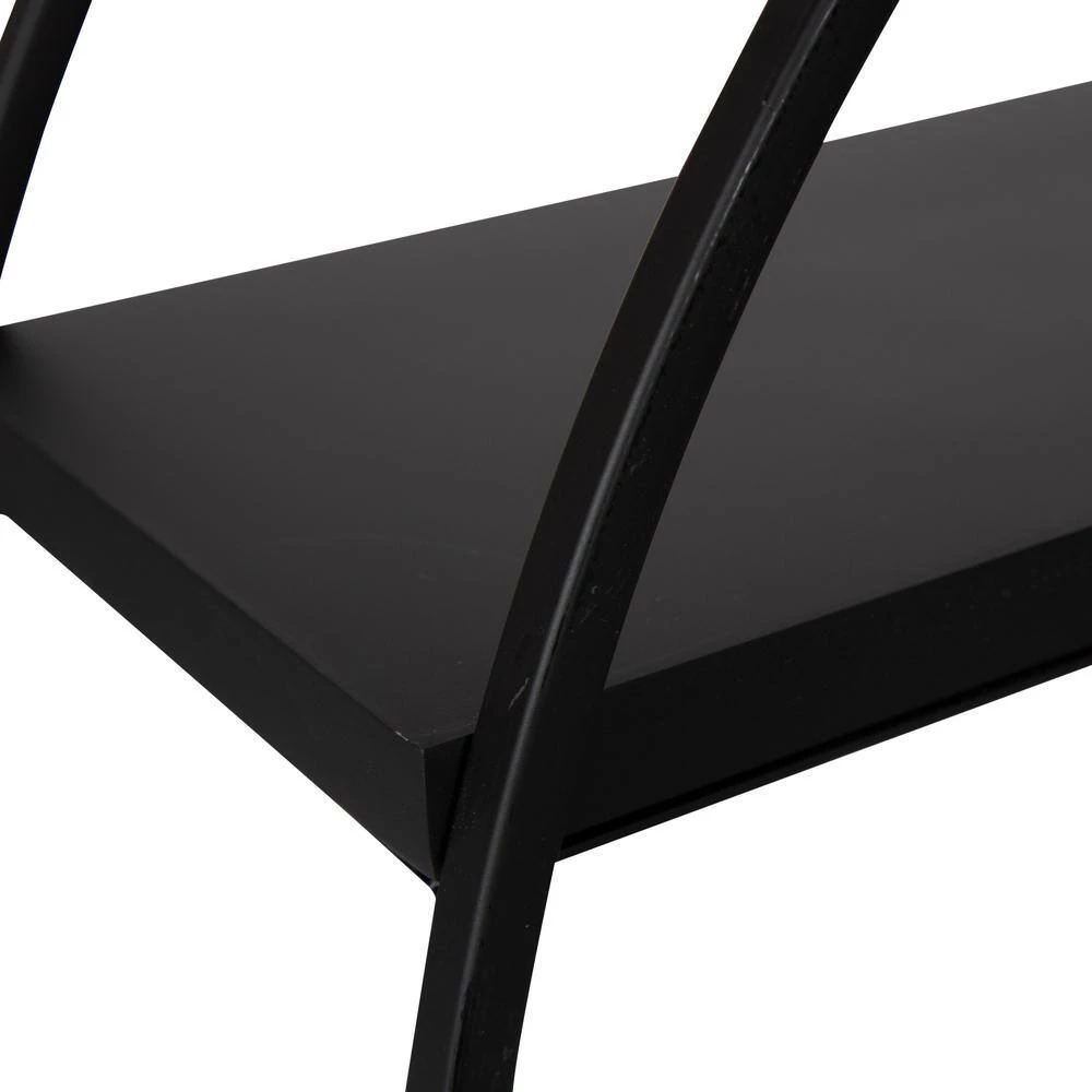 Sequoia 7 in. x 24 in. x 24 in. Black MDF Floating Decorative Wall Shelf Without Cubbies With Brackets by Kate and Laurel 4 Sequoia 7 in. x 24 in. x 24 in. Black MDF Floating Decorative Wall Shelf Without Cubbies With Brackets by Kate and Laurel - Image 2