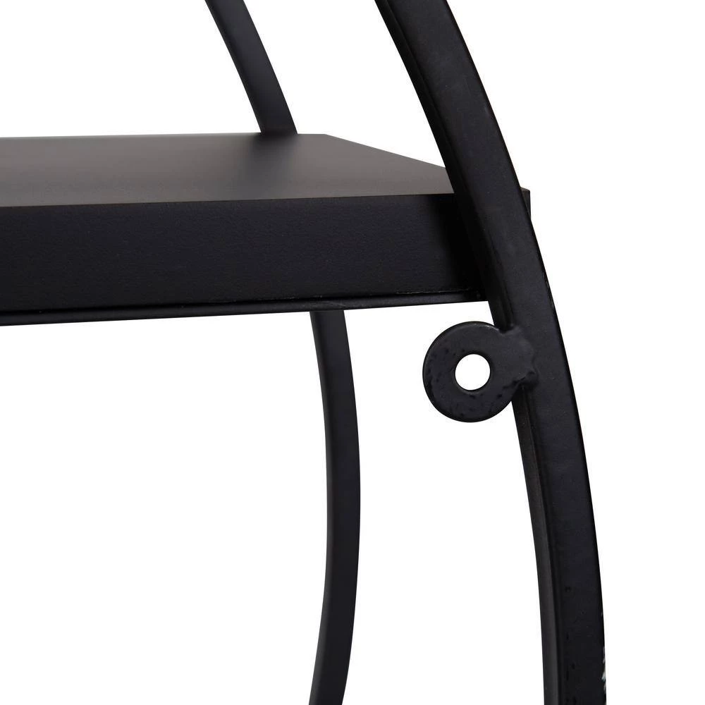 Sequoia 7 in. x 24 in. x 24 in. Black MDF Floating Decorative Wall Shelf Without Cubbies With Brackets by Kate and Laurel 8 Sequoia 7 in. x 24 in. x 24 in. Black MDF Floating Decorative Wall Shelf Without Cubbies With Brackets by Kate and Laurel - Image 6