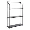 Walters 32.00 in. x 20.62 in. x 32.00 in. Black Wood Floating Decorative Wall Shelf without Brackets by Kate and Laurel -Kate and Laurel Shop black kate and laurel decorative shelving 221123 64 1000