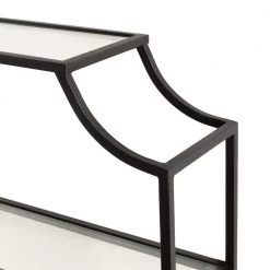 Ciel 6.00 in. D 20.25 in. W 30.00 in. H Black Metal Floating Decorative Wall Shelf by Kate and Laurel -Kate and Laurel Shop black kate and laurel decorative shelving 222265 1f 1000