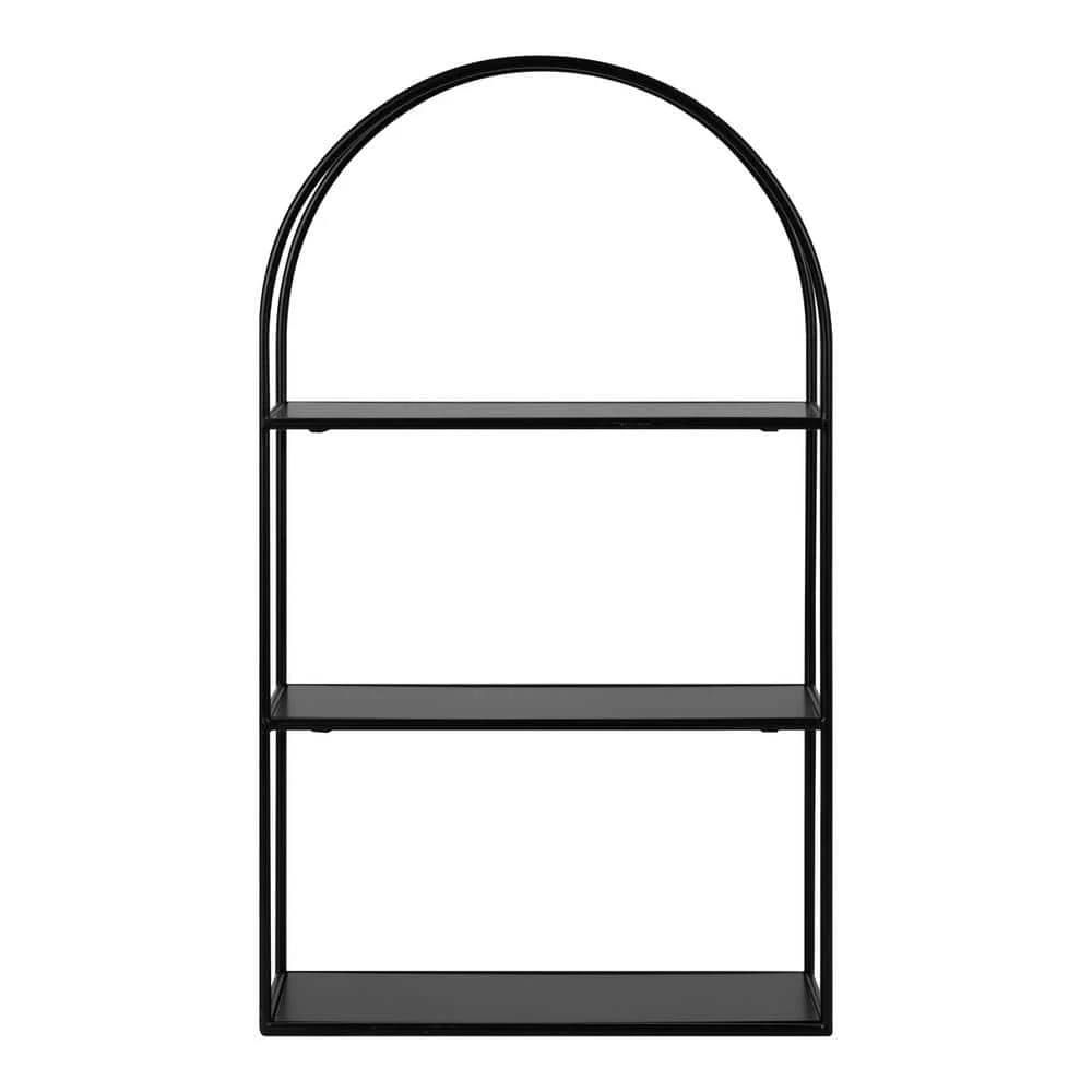 Monroe 6.00 in. D 18.00 in. W 30.75 in. H Black Metal Floating Decorative Wall Shelf by Kate and Laurel 7 Monroe 6.00 in. D 18.00 in. W 30.75 in. H Black Metal Floating Decorative Wall Shelf by Kate and Laurel - Image 5