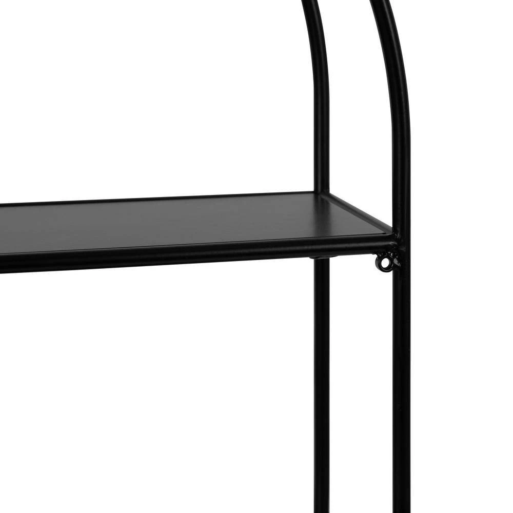Monroe 6.00 in. D 18.00 in. W 30.75 in. H Black Metal Floating Decorative Wall Shelf by Kate and Laurel 4 Monroe 6.00 in. D 18.00 in. W 30.75 in. H Black Metal Floating Decorative Wall Shelf by Kate and Laurel - Image 2