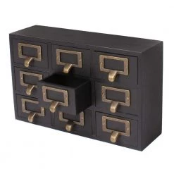 Apothecary Black Wood Drawers by Kate and Laurel -Kate and Laurel Shop black kate and laurel office storage organization 209259 4f 1000