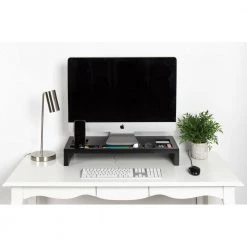 Briggs Black MDF Computer Stand by Kate and Laurel -Kate and Laurel Shop black kate and laurel office storage organization 210291 1f 1000