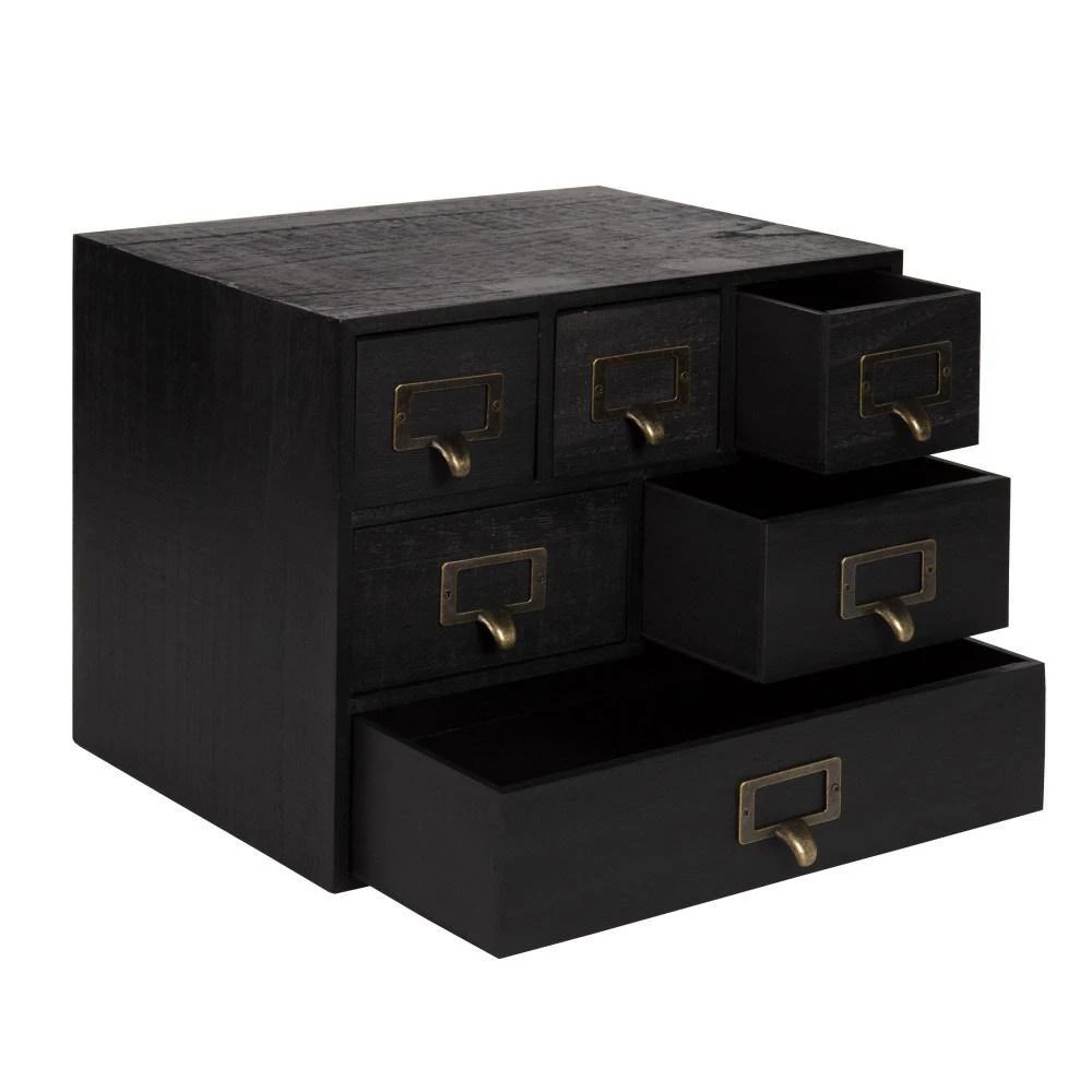 Apothecary Black Wood Drawers by Kate and Laurel 5 Apothecary Black Wood Drawers by Kate and Laurel - Image 3