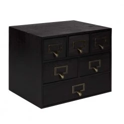Apothecary Black Wood Drawers by Kate and Laurel