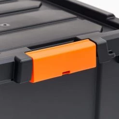 12 Qt. Heavy Duty Plastic Storage Box in Black (6-Pack) by IRIS 15 12 Qt. Heavy Duty Plastic Storage Box in Black (6-Pack) by IRIS -Kate and Laurel Shop black orange iris storage bins 500151 1f 1000