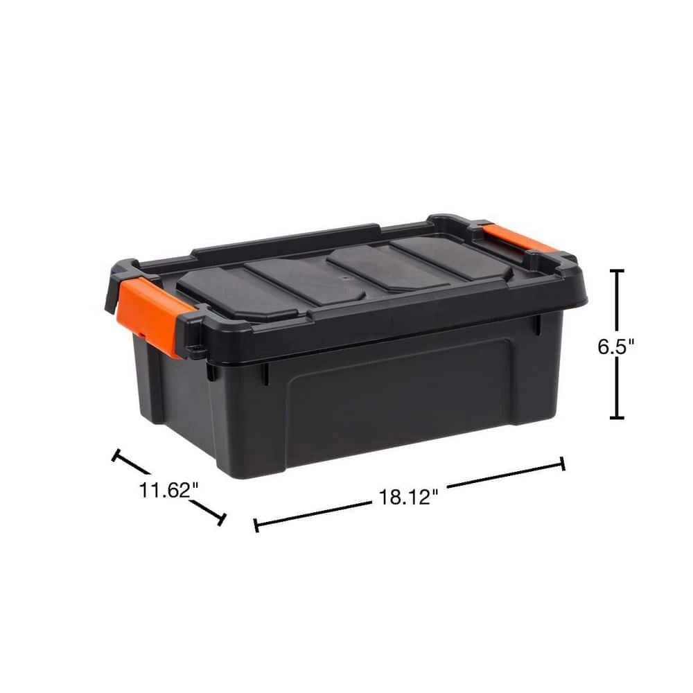 12 Qt. Heavy Duty Plastic Storage Box in Black (6-Pack) by IRIS 4 12 Qt. Heavy Duty Plastic Storage Box in Black (6-Pack) by IRIS - Image 2