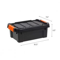 12 Qt. Heavy Duty Plastic Storage Box in Black (6-Pack) by IRIS 16 12 Qt. Heavy Duty Plastic Storage Box in Black (6-Pack) by IRIS -Kate and Laurel Shop black orange iris storage bins 500151 44 1000