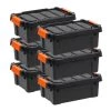 12 Qt. Heavy Duty Plastic Storage Box in Black (6-Pack) by IRIS 1 12 Qt. Heavy Duty Plastic Storage Box in Black (6-Pack) by IRIS -Kate and Laurel Shop black orange iris storage bins 500151 64 1000